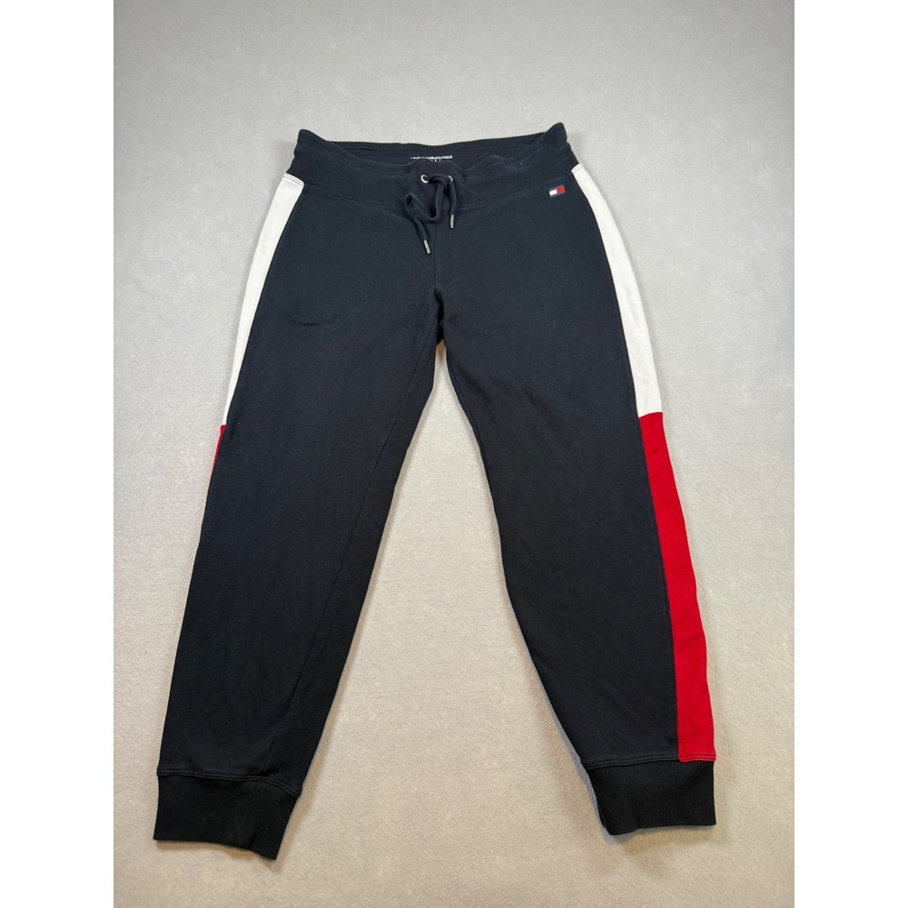Tommy Hilfiger Sport Women Joggers Navy Blue Red White Colorblock Size L
